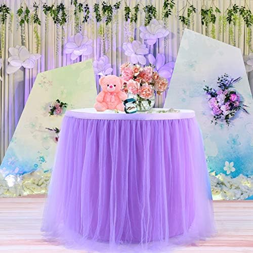 חצאית שולחן שולחן Kixigo Tulle שולחן שולחן טוטו חצאיות לחתונה מסיבת יום הולדת בית קינוח עוגת
