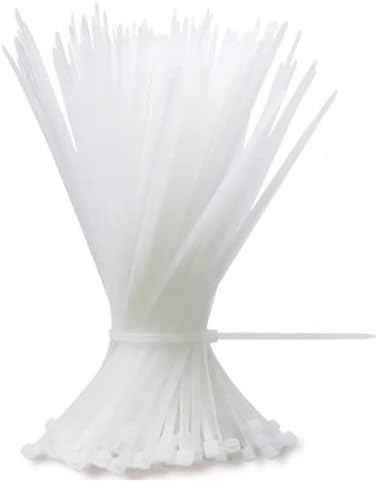 קושר רוכסן כבלים כבד - Yawall 100 PC עניבת כבל ניילון פרימיום לבן, רצועות כבלים חוט ארוכות בגודל 8 אינץ