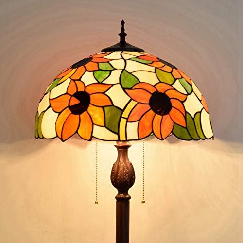 טיפאני ברונזה צבע בסיס רצפה מנורת 16- טיפאני בסגנון פסטורלי וינטג