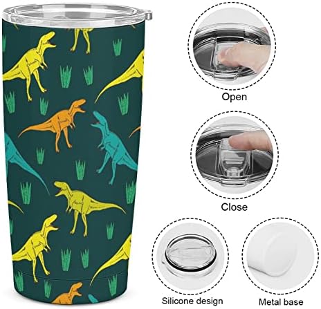Tyrannosaurus דפוס נירוסטה כוס נירוסטה כוס מים מבודדים ספל נסיעות ספל קפה למשקאות חמים וקרים