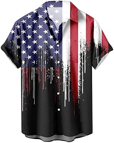 חולצות פטריוטיות של דגל אמריקאי לגברים 4 ביולי חייל חי חייל טופ