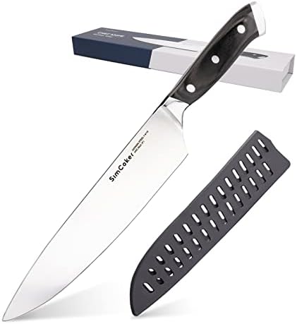 סכין שף Simcoker 8 אינץ 'סכין מטבח סכין סכין חריף Ultra, גרמנית פחמן גרמני גבוה נירוסטה EN1.4116,