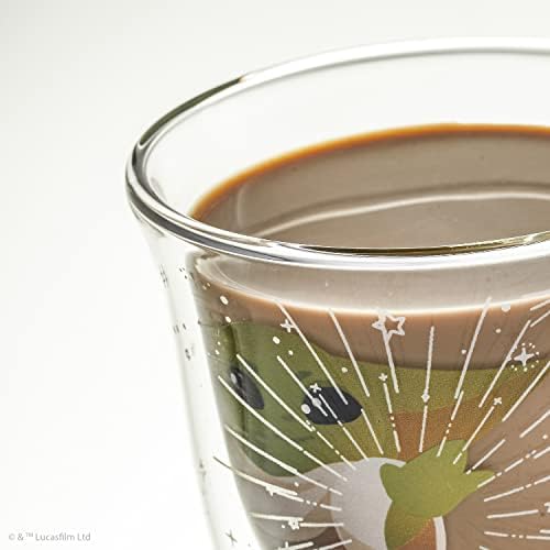 ג 'וי ג' ולט מנדלוריאן מיסטיק גרוגו 13.5 עוז ספל קפה, סט ספל קיר כפול של 2. כוסות אספרסו גדולות, קפוצ