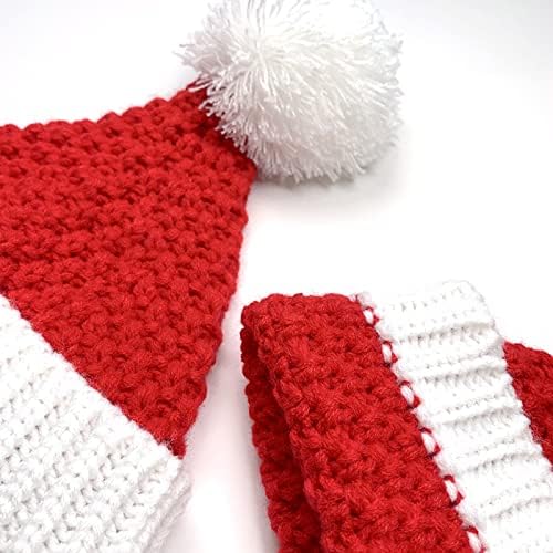 נשים גברים לסרוג כפת חורף אדום ולבן כובעי כפה חם עבה סקי כובע עבור חג המולד