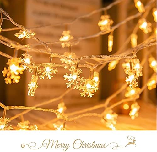 טמדן 160 הוביל אורות חג המולד בגובה 66 רגל, אורות מחרוזת פתית שלג לחג חיצוני מקורה מרפסת חדר שינה