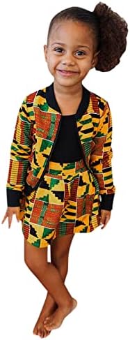 בנות פעוטות בוהמיה אפריקאית בסגנון אביב ילדים בגדים חצאית ז'קט מעיל שרוול ארוך 2 יחידות הדפס