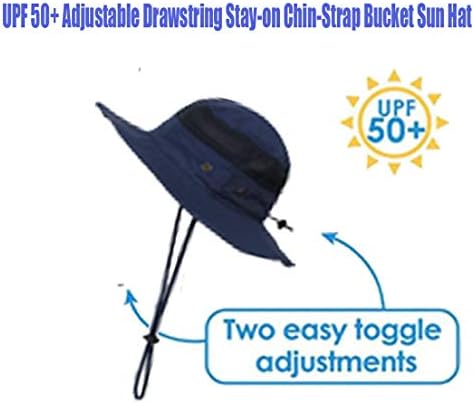 Baby Upf 50+ משיכה מתכווננת לשהות על רצועת סנטר רחבה שוליים דלי נושם כובע שמש 0m-5t
