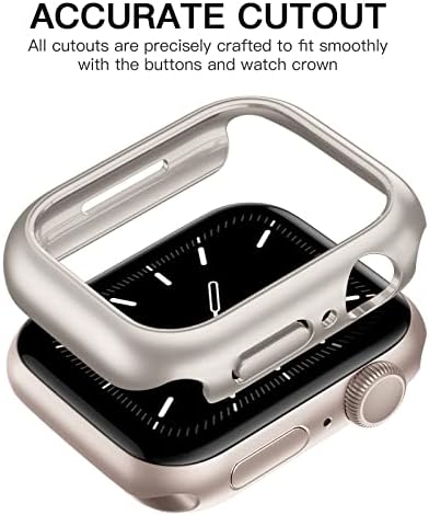 RECOPPA תואם למארז Apple Watch 45 ממ סדרה 7 & 8, אטום פגוש מחשב קשיח אולטרה-דק-זעזועים מסגרת כיסוי