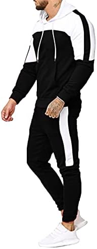 חליפות ביו של Beuu לגברים, טלאי צבע טלאים חליפות זרעי סווטשירטס עם מכנסי סווטינגס מכנסיים ספורט