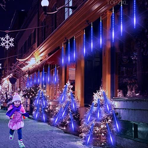 Topzxl LED אורות חג מולד 80 סמ 8 צינור קישוטי חג המולד חיצוניים אורות תלייה אורות מיתר פיות מקורה