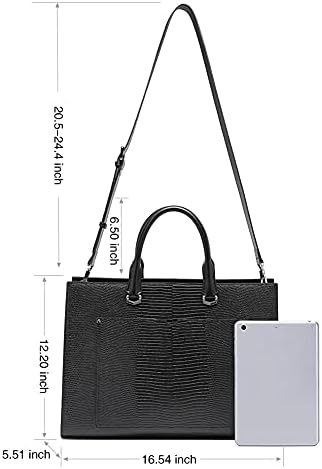 קלוצ ' י תיק לנשים אופנה אמיתי עור 15.6 אינץ מחשב נייד דק גדול כיס עסקי גבירותיי כתף תיק