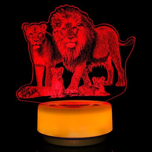 אור לילה אריה היודרים לילדים, מנורת עיצוב אריה & מגבר; 16 שינוי צבע עם טיימר, שלט רחוק & מגבר; מגע, כמו יום