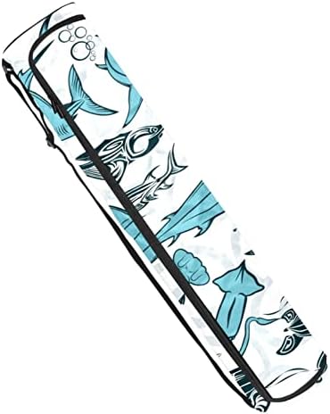 תיק מזרן יוגה של רטגדן, יצורי ים תרגיל מנשא מזרן יוגה עם רוכסן מלא תיק נשיאה עם רצועה מתכווננת