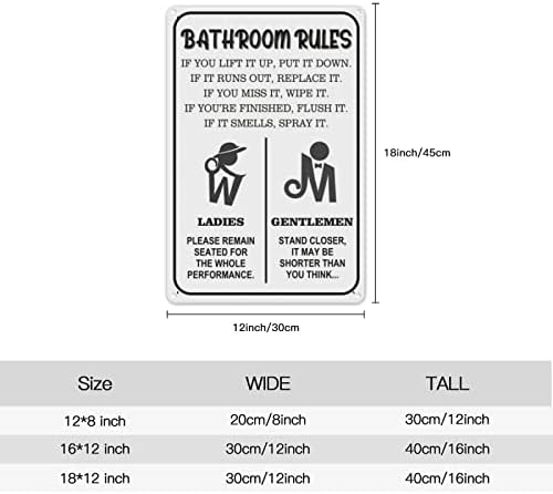 כללי אמבטיה אסלת כללים עבור גבירותיי ורבותיי כביסה חדר קיר אמנות תפאורה ואבזרים מתכת פח שלטי בציר, שלטי כביסה