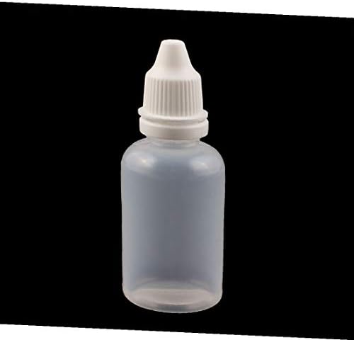 LON0167 חדש 10 יחידות 30 מל טפטפת פלסטיק בקבוק שמן אתרי טיפת עיניים מכסה נוזלי סחיטה לבנה (10 יחידות
