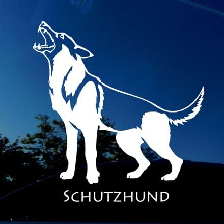 מדבקה מדבקה של רועה גרמני שוצ'ונד לכלב הנפקה של מכונית משאיות - גודל 5.5 x 5.2 אינץ '