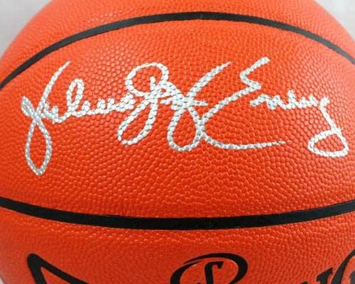 יוליוס ארווינג חתימה על חתימה NBA Spalding Basketball- JSA היה עד *כסף - כדורסל חתימה