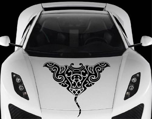 רכב רכב מכונית רכב עיצוב ויניל מדבקות אמנות מדבקת סטינגריי מאורי קישוט שבטי דג דגים נשלפים למכסה המנוע