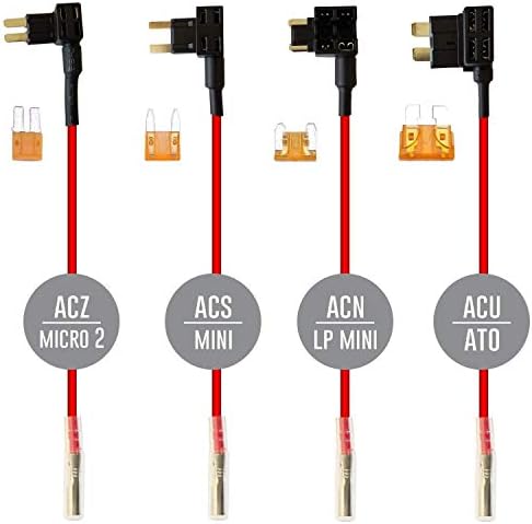 15ft מיקרו USB & Mini USB DASH CAM ו- Type-C ערכת Hardwire w. נתיך מיני/LP מיני/ATO/מיקרו 2, מיקרו עד מיני/USB-C