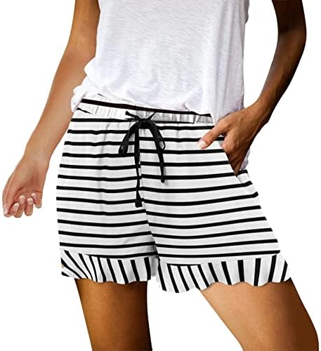 2023 מכנסי קיץ של נשים קצרים מזדמנים עם מותניים גבוהים עם מותניים רגועים מכנסיים קצרים רגועים עם מכנסי חוף אמריקאים