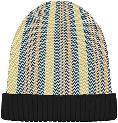 גולגולת כובע כובע כפת נשים גברים בארה ' ב צמר באזיקים מצולעים כובע לסרוג כובע פסים פסים גיאומטריים משבצות משובץ