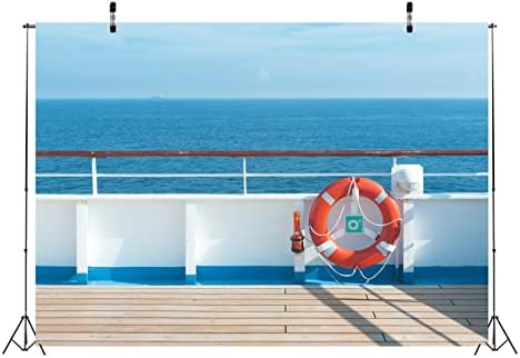 בלקו קרוז רקע בד 15 על 10 רגל סיפון ספינת תענוגות רקע לקישוטי מסיבת שיוט כחול ים ושמיים אוקיינוס