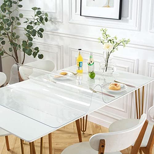מגן על כיסוי שולחן פלסטיק ברור של LXUXZ, כרית שולחן מלבנית מלבנית מלבנית נקייה נקייה, 1.6 ממ