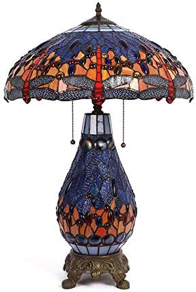 אירופאי 16 צבעוני דרגונפליי מנורת שולחן מנורה לחדר מתג חרוזים אורות הורים אור שולחן