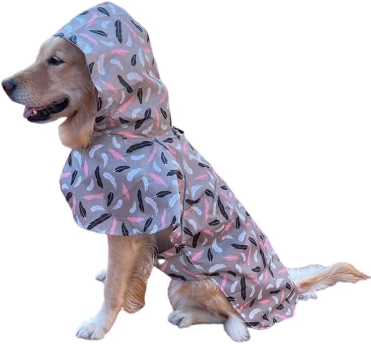 מעיל גשם של כלב גדול מקסים מדפיס גשם מעילים גשם מרופד מעילים אטומים למים עם כלב קטן בגדים חיצוניים דפוס