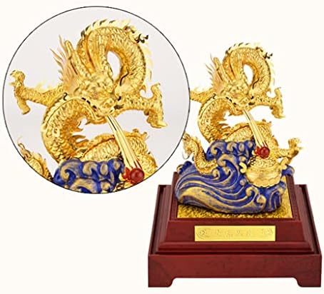 אגוז פנגשוי דרקון 24K נייר זהב גיאומנסי סיני דרקון זהב דרקון פסל פסל קישוטי למזל וקישוט הצלחה