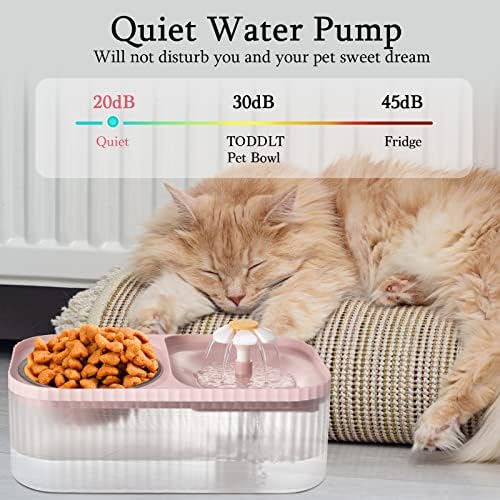 מזרקת מים לחתולים, מזרקת חיות מחמד שקטה במיוחד 100 עוז/3 ליטר, מזרקת מי שתייה לחתולים עם קערת חתולים,