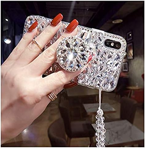 מארז לאייפון 14 פלוס 6.7 , Diamond Kickstand לאייפון 14 פלוס מארז, תלת מימד תלת מימד Bling Diamond Glitter Phone
