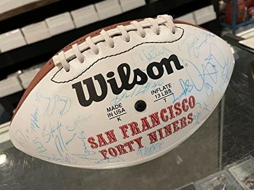 1997 קבוצת סן פרנסיסקו 49ers חתמה על הכדורגל אורז אוונס יאנג גרין 59 JSA - כדורגל חתימה