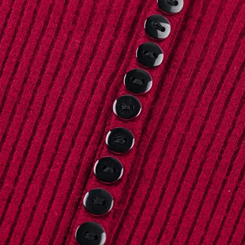 כפתור אפוד סוודר לנשים V-צווארון v עם שרוולים ארוכי שרוולים סרוגים חולצה סוודר סוודרים סוודרים 2022