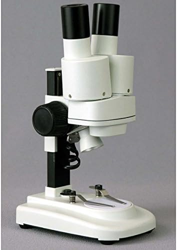 מיקרוסקופ סטריאו משקפת נייד עם 100 לד, עיניות פי 10, הגדלה פי 20, מקור אור לד, לוח במה שחור/לבן הפיך, מופעל
