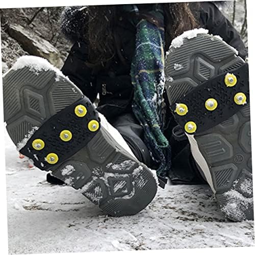 TERDYCOCO 2 זוגות ללא נעליים מכסה נעליים שחור מגף קרמפון ספייק נעלי טיפוס נעלי קרמפונס קרח נעלי שלג נעליים