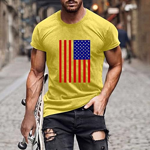 תלבושות 4 ביולי לגברים קיץ טייז מזדמן 3D ארהב הדפס דגל חולצה פטריוטית חולצה שרוול קצר צווארון