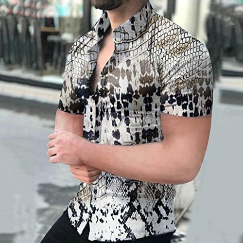 ZHDD 2022 חולצות גברים חדשות, מעצב קיץ כפתור שרוול קצר למטה חולצות גרפיות מודפסות חולצות הוואי