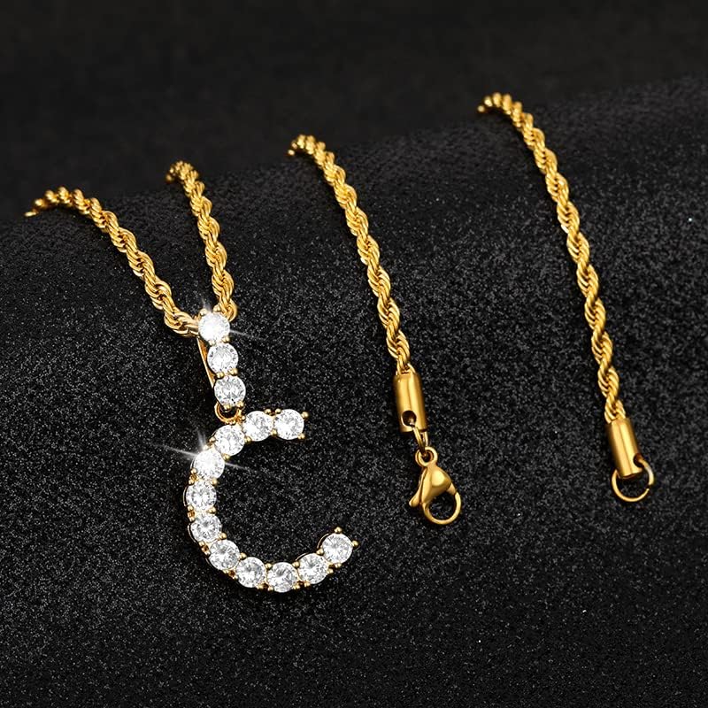 3 חנות א-ת ראשוני אותיות שרשראות אופנה זירקון לנשים זהב צבע שרשרת מכתב האלפבית שרשרת תכשיטים-57205