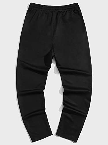 גורגליטר גברים של גרפי רצים אימון מסלול מכנסיים שרוך מותניים מכנסי טרנינג עם כיסים שחור גרפי גדול
