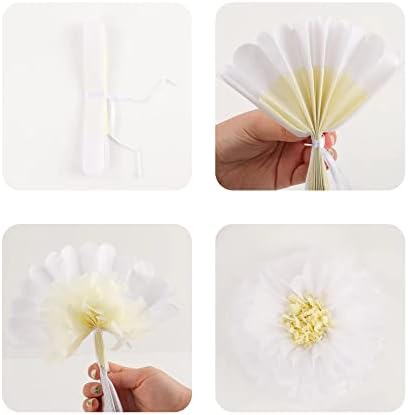 קישוטי פרחי נייר טישו של קומיקקה לקיר, פרחי טישו פום פומס כריסנת ' עשה זאת בעצמך יצירה למקלחת לתינוק,