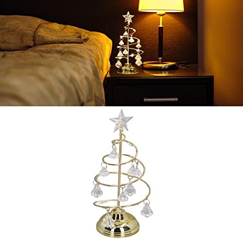 קישוט עץ חג המולד של גביש LED, LED עץ חג המולד מנורה ספירלה קישוט ברזל מחושל עמד