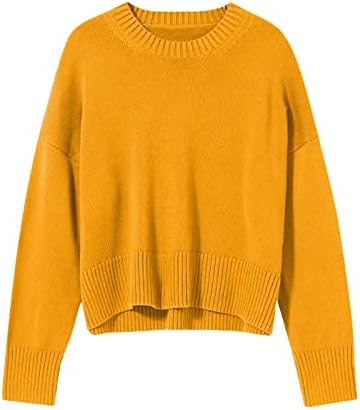 RMXEI סוודר אופנה סוודר בצבע אחיד סוודר סוודר קצר