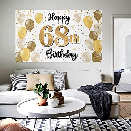 לאסקייר שמח יום הולדת 68 באנר גדול-לחיים ל-68 שנים יום הולדת בית צילום קיר רקע, 68 מסיבת יום הולדת