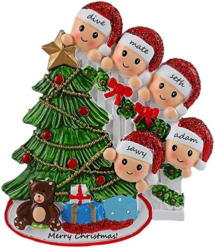 קישוטי חג המולד, 2022 DIY משפחת קישוטי חג המולד בהתאמה אישית, משפחה של 2,3,4,5,6 שם מותאם אישית קישוטי חג קישוטי