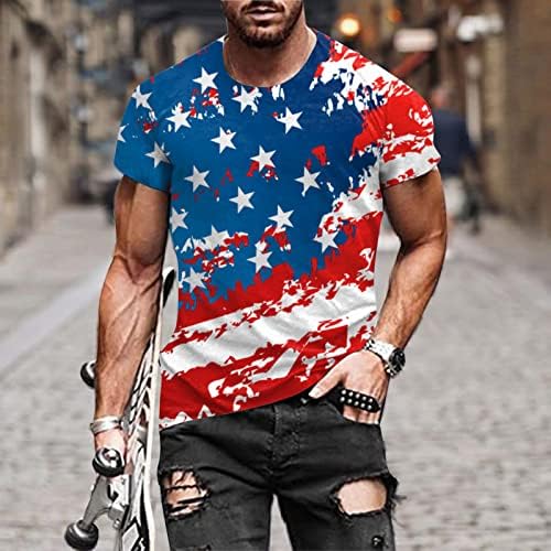 גברים של ארהב דגל אמריקאי פטריוטית חולצה קצר שרוול 4 ביולי חולצות רחוב חייל פטריוטית חולצה הדפסת טיז