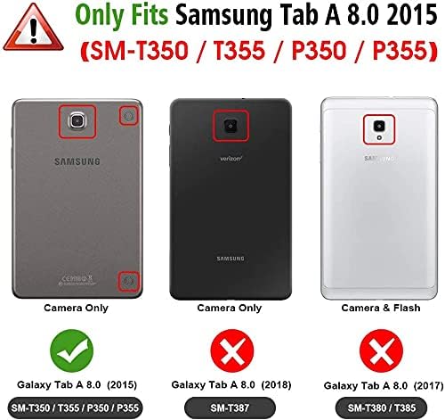 Galaxy Tab A 8.0 2015 מארז SM-T350, Elepower Slim Folio Stand Premium PU ארנק מכסה מגן עם עקבות/שינה אוטומטית