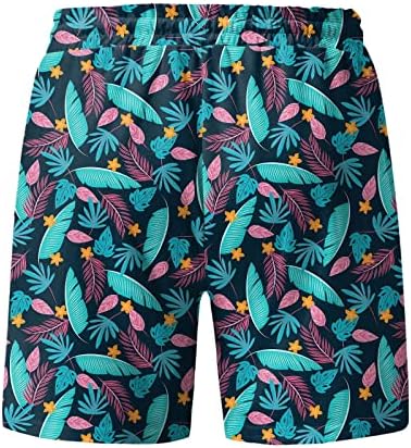 תא מטען מיאשוי גברים של אביב קיץ מכנסיים קצרים מזדמנים מכנסיים מודפס ספורט חוף מכנסיים עם כיסי לוח קצר