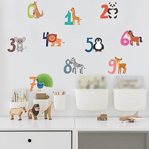 מספרים ערביים של בעלי חיים קטנים 0 9 חדר ילדים מקלט קיר מדבקות קיר מדבקות קיר עיצוב צמח לסלון