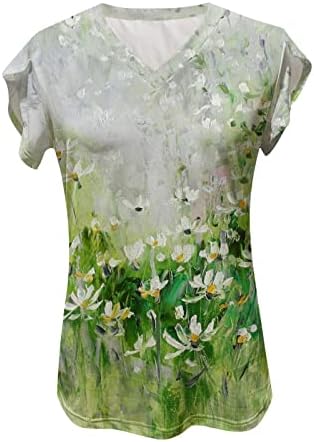 אישה חולצה מזדמן נשים מקרית פרחים פרינגטינג חולצות קיץ עלה כותרת שרוול מקרית חולצות חולצה בתוספת